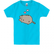 Детская футболка с Пушин котом и сердечками