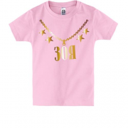 Детская футболка с золотой цепью и именем Зоя