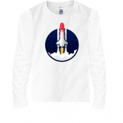 Детская футболка с длинным рукавом с взлетающей ракетой