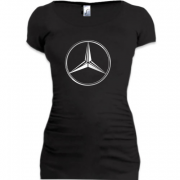 Женская удлиненная футболка Mercedes