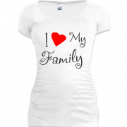 Женская удлиненная футболка I Love My Family