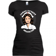 Подовжена футболка з написом "Краща медсестра"