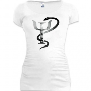 Подовжена футболка з гербом психології та змією