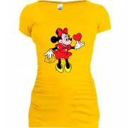 Женская удлиненная футболка Minie с сердцем