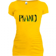 Подовжена футболка з написом "Піано"