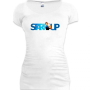 Подовжена футболка з написом "Start Up"