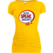 Подовжена футболка з написом "Do you speak English?"