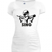 Подовжена футболка з написом "Sing"
