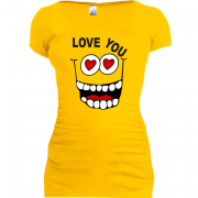 Женская удлиненная футболка Парная Love You