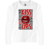Детская футболка с длинным рукавом Kiss red lips