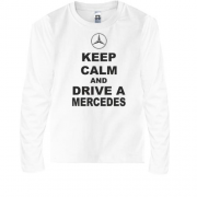 Детская футболка с длинным рукавом Keep calm and drive a Mercede