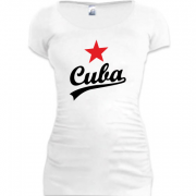 Женская удлиненная футболка Куба - Cuba
