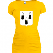 Женская удлиненная футболка Герб города Сумы