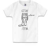 Детская футболка с котиком-готиком