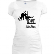 Подовжена футболка Love pole fitness