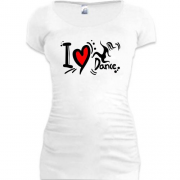 Подовжена футболка i love dance