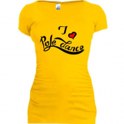 Подовжена футболка з написом "I love pole dance"