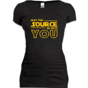 Подовжена футболка May the source be with you