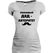 Подовжена футболка з написом "Улюблений дід авторитет"