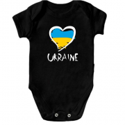 Дитячий боді з надписью "Україна" і сердечком