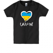 Дитяча футболка з надписью "Україна" і сердечком