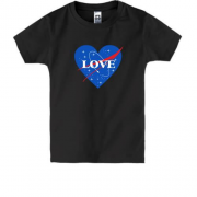 Дитяча футболка с надписью "Love" в стиле NASA