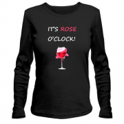 Лонгслив с надписью It's rose o'clock