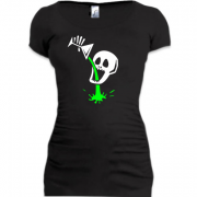 Женская удлиненная футболка с черепом и ядом