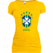 Женская удлиненная футболка Сборная Бразилии по футболу