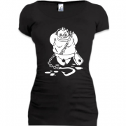 Женская удлиненная футболка Пуджик (Мясник)