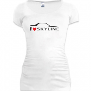 Женская удлиненная футболка я люблю Skyline