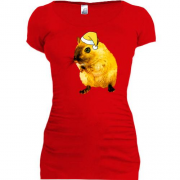 Подовжена футболка с желтой крысой