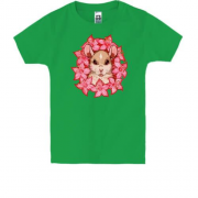 Дитяча футболка з щуром в квітах