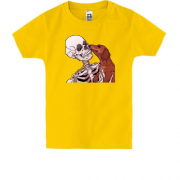 Детская футболка со скелетом и таксой