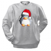 Свитшот с пингвином в новогодней шапочке