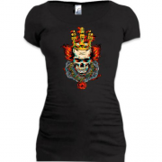 Подовжена футболка з клоуном в короні