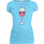 Подовжена футболка з келихом вина