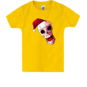 Дитяча футболка з черепом в новорічній капелюсі