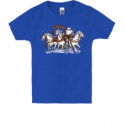 Дитяча футболка з Дідом Морозом на санях