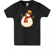Детская футболка с золотым снеговиком