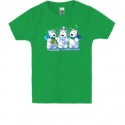 Дитяча футболка з трьома білими ведмедиками