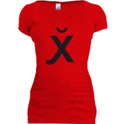 Женская удлиненная футболка Русский иероглиф