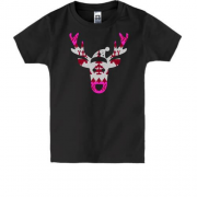 Детская футболка с оленем и текстурой вышивки