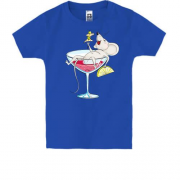 Дитяча футболка з щуром в коктейлі