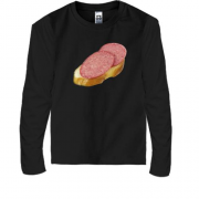 Детская футболка с длинным рукавом с бутербродом и колбасой