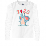 Детская футболка с длинным рукавом с новогодней крысой (2020)