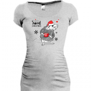 Подовжена футболка с надписью "Приємного Різдва"