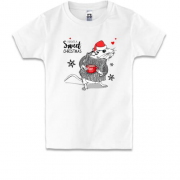 Детская футболка с надписью "Have a sweet christmas"