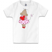 Детская футболка с влюбленной крысой