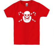 Детская футболка с новогодним скелетом
